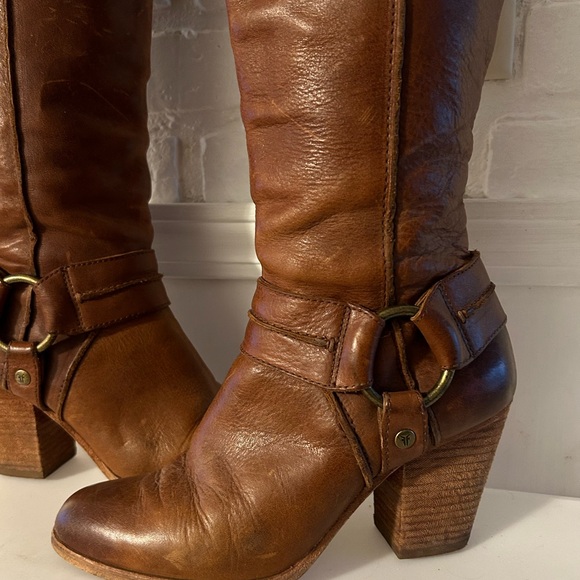 Frye Essa Seam Tall Leather Riding boots with Harness - Picture 2 of 4